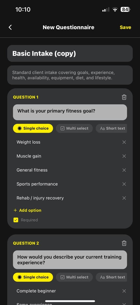 Questionnaires